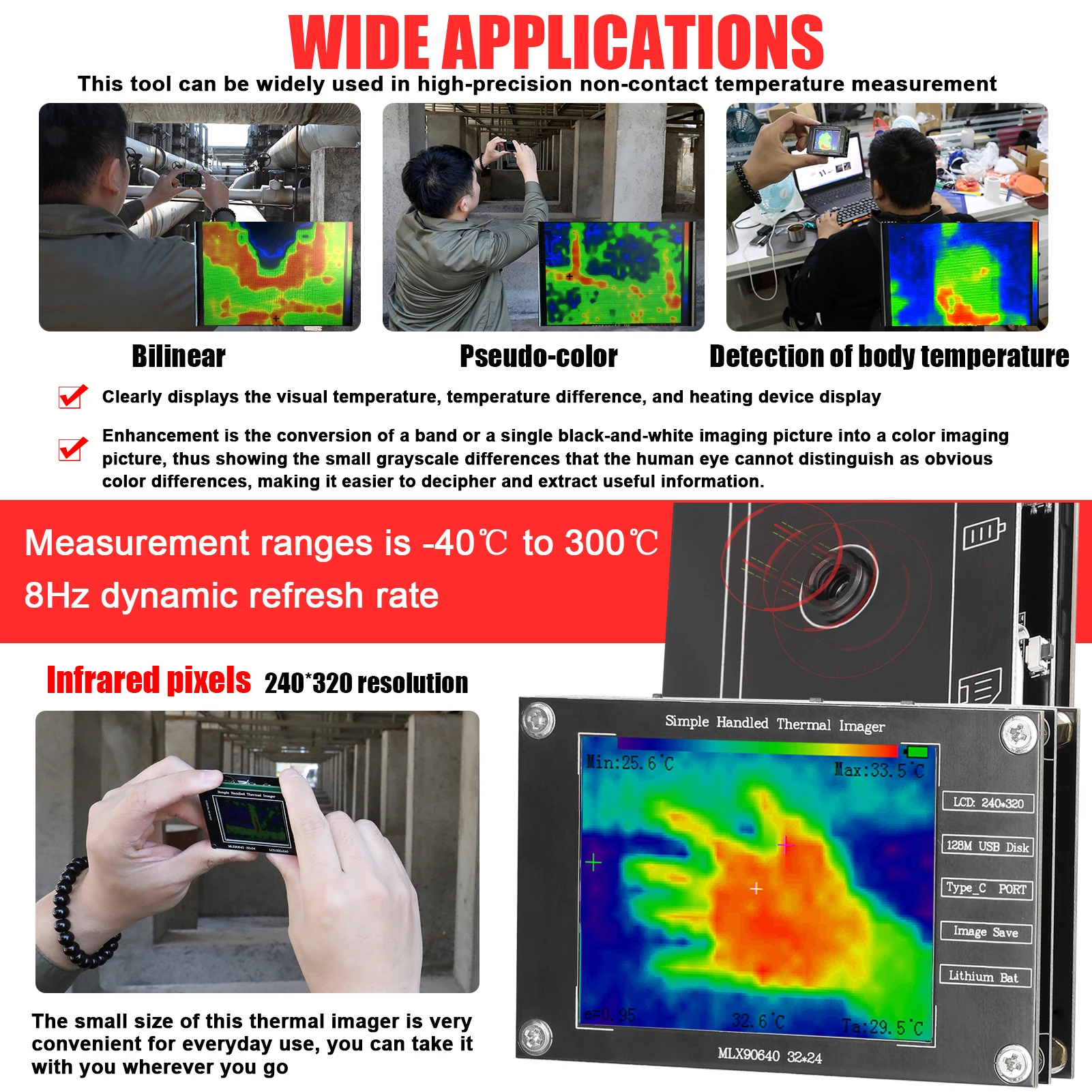 32*24 Thermal Imager -40℃ to 3 - Thermal Imaging Camera Pcb Repair recension och pris